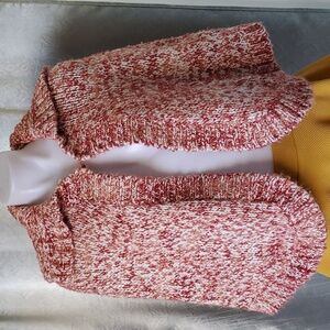 Ann Taylor Loft Cape shawl Orange/ White Sz.M/L .